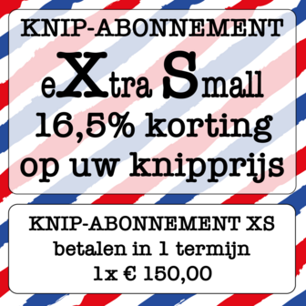 Knipabonnement eXtra Small betalen in 1 Termijn