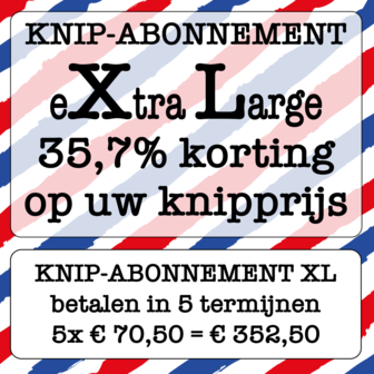 Knipabonnement eXtra Large betalen in 5 termijnen