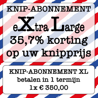 Knipabonnement eXtra Large betalen in 1 termijn